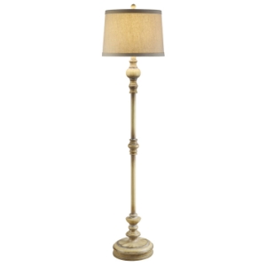 Sun Bleached Taupe Cottage Floor Lamp 