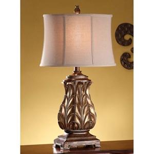Regency Gold Table Lamp with Oval Shade 