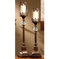 Regency Bronze 2-Piece Candle Holder Set