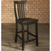 School House Bar Stool with 24 Inch Seat Height - Black (Set of 2) - CROS-CF500324-BK