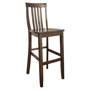 School House Bar Stool with 30 Inch Seat Height - Vintage Mahogany (Set of 2) 