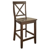 X-Back Bar Stool with 24 Inch Seat Height - Vintage Mahogany (Set of 2) - CROS-CF500424-MA