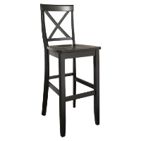 X-Back Bar Stool with 30 Inch Seat Height - Black (Set of 2)