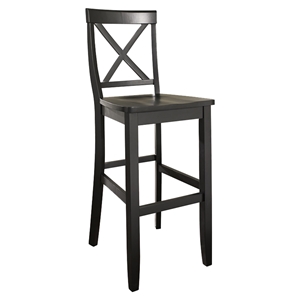 X-Back Bar Stool with 30 Inch Seat Height - Black (Set of 2) 