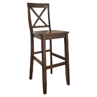 X-Back Bar Stool with 30 Inch Seat Height - Vintage Mahogany (Set of 2)