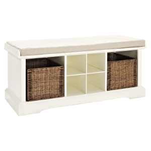 Brennan Entryway Storage Bench - White 