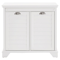 Lydia Linen Hamper - White