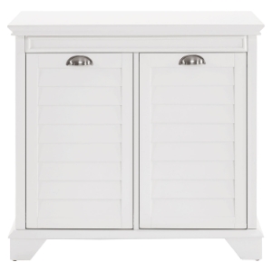 Lydia Linen Hamper - White 