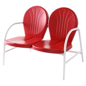 Griffith Metal Loveseat - Red 