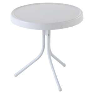 Retro Metal Side Table - Alabaster White 