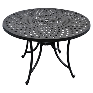 Sedona 42" Cast Aluminum Dining Table - Charcoal Black 