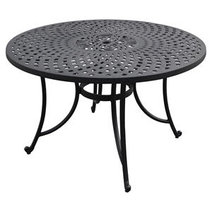 Sedona 48" Cast Aluminum Dining Table - Charcoal Black 