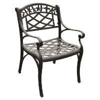 Sedona Cast Aluminum Arm Chair - Charcoal Black (Set of 2)