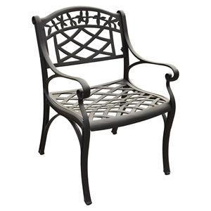 Sedona Cast Aluminum Arm Chair - Charcoal Black (Set of 2) 