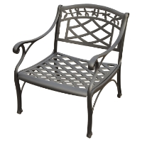 Sedona Cast Aluminum Club Chair - Charcoal Black