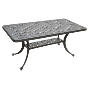 Sedona Cast Aluminum Rectangular Cocktail Table - Charcoal Black 