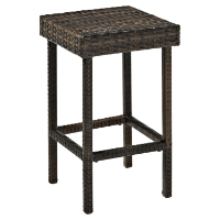Palm Harbor Outdoor Wicker 29" Bar Height Stool - Dark Brown (Set of 2)