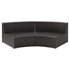 Catalina Wicker Round Sectional Sofa - Dark Brown Frame, Sand Cushions - CROS-CO7120-BR