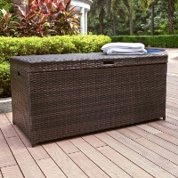 Palm Harbor Outdoor Wicker Storage Bin - Dark Brown