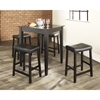 5-Piece Pub Dining Set - Tapered Table Legs, Saddle Stools, Black - CROS-KD520008BK