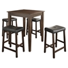 5-Piece Pub Dining Set - Tapered Table Legs, Saddle Stools, Mahogany - CROS-KD520008MA