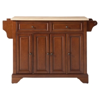 LaFayette Natural Wood Top Kitchen Island - Classic Cherry