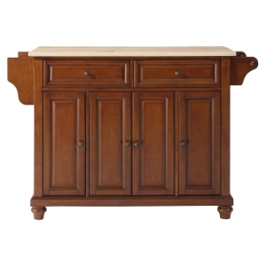 Cambridge Natural Wood Top Kitchen Island - Classic Cherry 