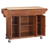 Natural Wood Top Kitchen Cart/Island - Casters, Classic Cherry - CROS-KF30001ECH