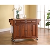 Natural Wood Top Kitchen Cart/Island - Casters, Classic Cherry - CROS-KF30001ECH