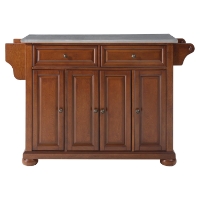Alexandria Stainless Steel Top Kitchen Island - Classic Cherry