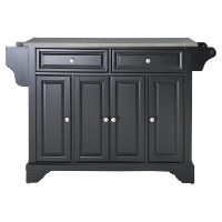 LaFayette Stainless Steel Top Kitchen Island - Black