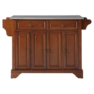 LaFayette Stainless Steel Top Kitchen Island - Classic Cherry 