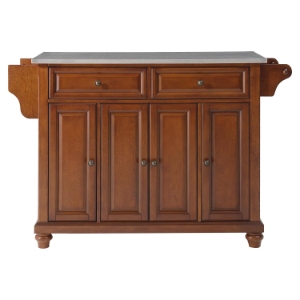 Cambridge Stainless Steel Top Kitchen Island - Classic Cherry 