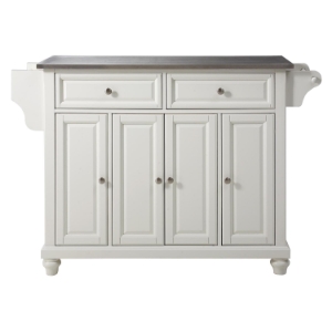 Cambridge Stainless Steel Top Kitchen Island - White 