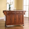 Stainless Steel Top Kitchen Cart/Island - Casters, Classic Cherry - CROS-KF30002ECH