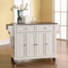 Stainless Steel Top Kitchen Cart/Island - Casters, White - CROS-KF30002EWH