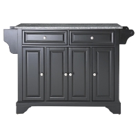 LaFayette Solid Granite Top Kitchen Island - Black