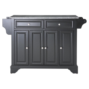 LaFayette Solid Granite Top Kitchen Island - Black 