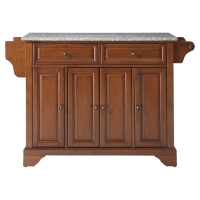 LaFayette Solid Granite Top Kitchen Island - Classic Cherry