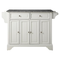 LaFayette Solid Granite Top Kitchen Island - White