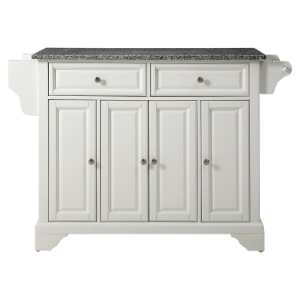 LaFayette Solid Granite Top Kitchen Island - White 