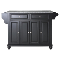 Cambridge Solid Granite Top Kitchen Island - Black