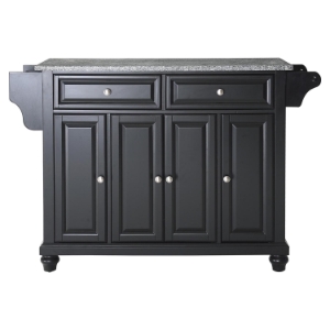 Cambridge Solid Granite Top Kitchen Island - Black 