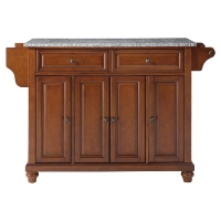 Cambridge Solid Granite Top Kitchen Island - Classic Cherry