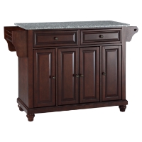 Cambridge Solid Granite Top Kitchen Island - Vintage Mahogany