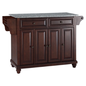 Cambridge Solid Granite Top Kitchen Island - Vintage Mahogany 