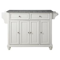 Cambridge Solid Granite Top Kitchen Island - White