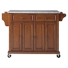 Solid Granite Top Kitchen Cart/Island - Casters, Classic Cherry - CROS-KF30003ECH