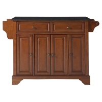 LaFayette Kitchen Island - Black Granite Top, Classic Cherry