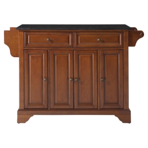 LaFayette Kitchen Island - Black Granite Top, Classic Cherry 